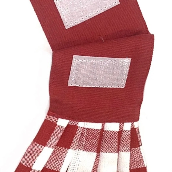 Red White Plaid Gingham Hanging Kitchen Towel - Picture 4 of 4